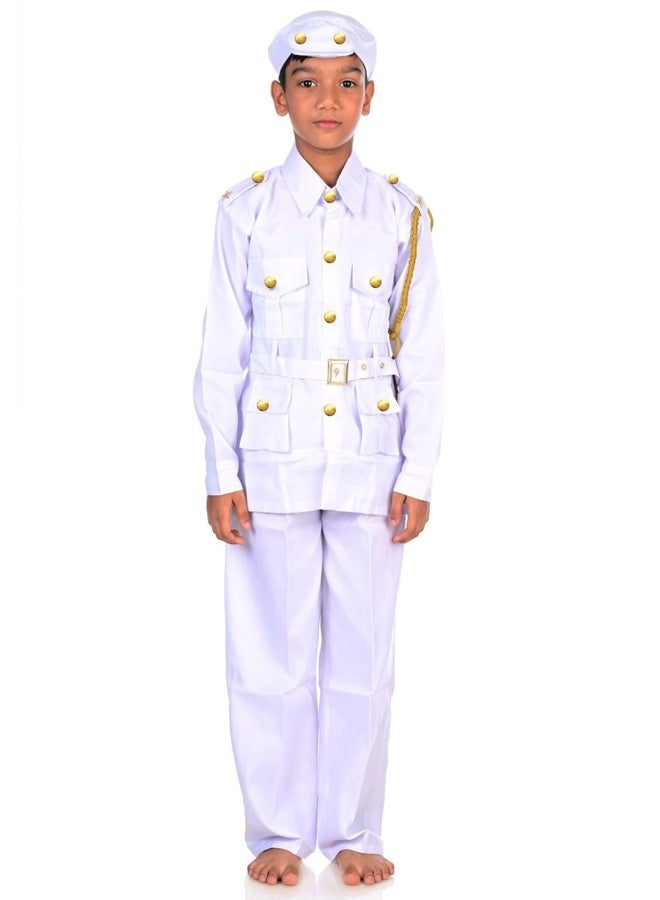 BookMyCostume Navy Dress for Kids - Professionals & Community Helpers Uniform Costume with Shirt, Pants, Cap & Whistle | Navy Officer & Captain Outfit for Fancy Dress & School Events | 4-5 Years - Image 1